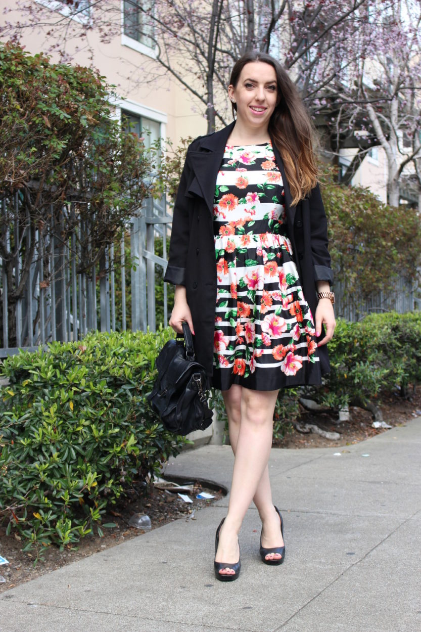 the floral stripe dress