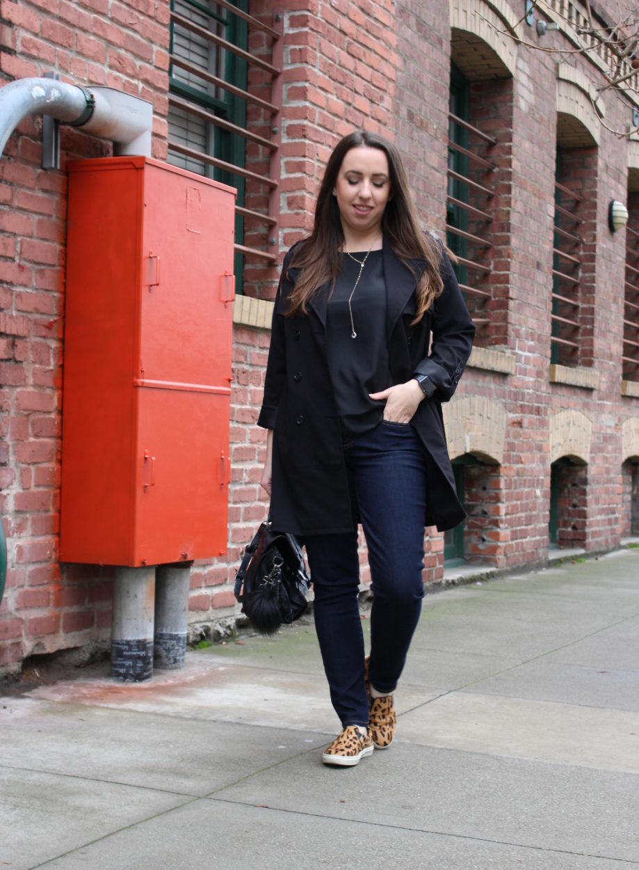 sf style blog - black trench coat