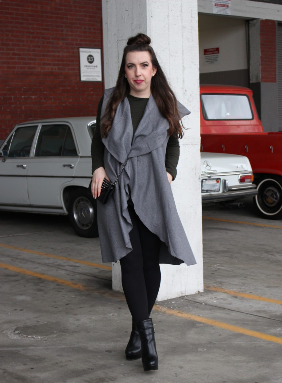 gray duster trench coat