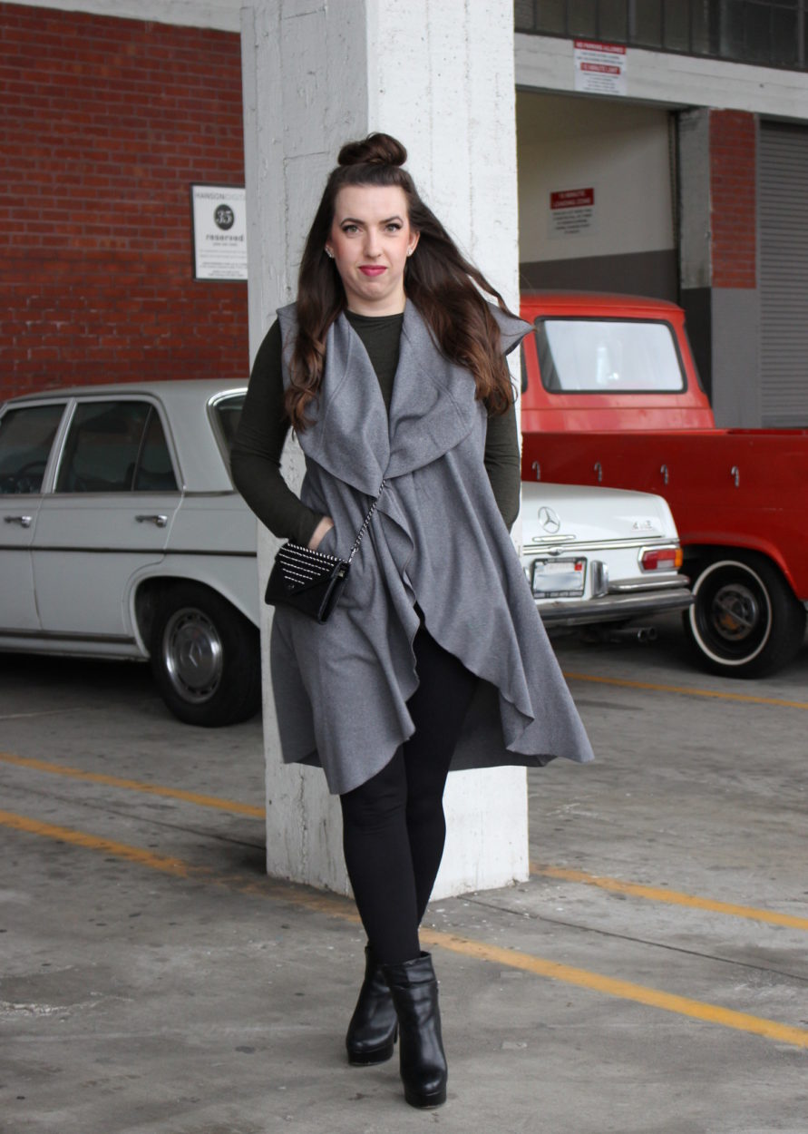 winter sleeveless trench coat