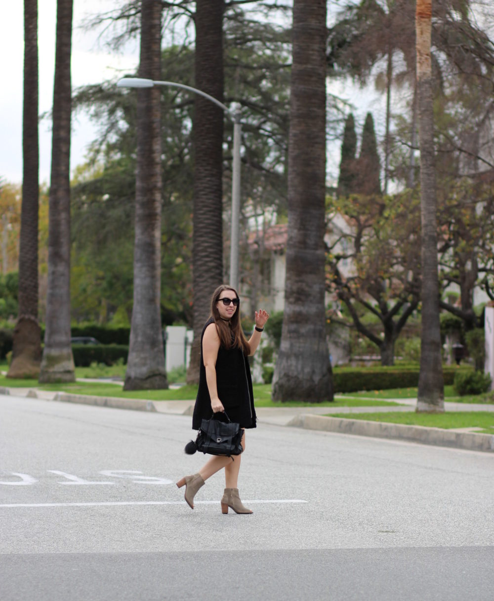 chunky wool vest - black wool gilet