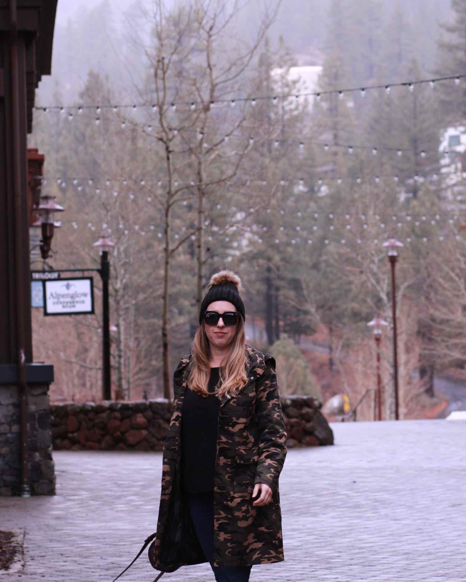 affordable winter coat - long camouflage trench