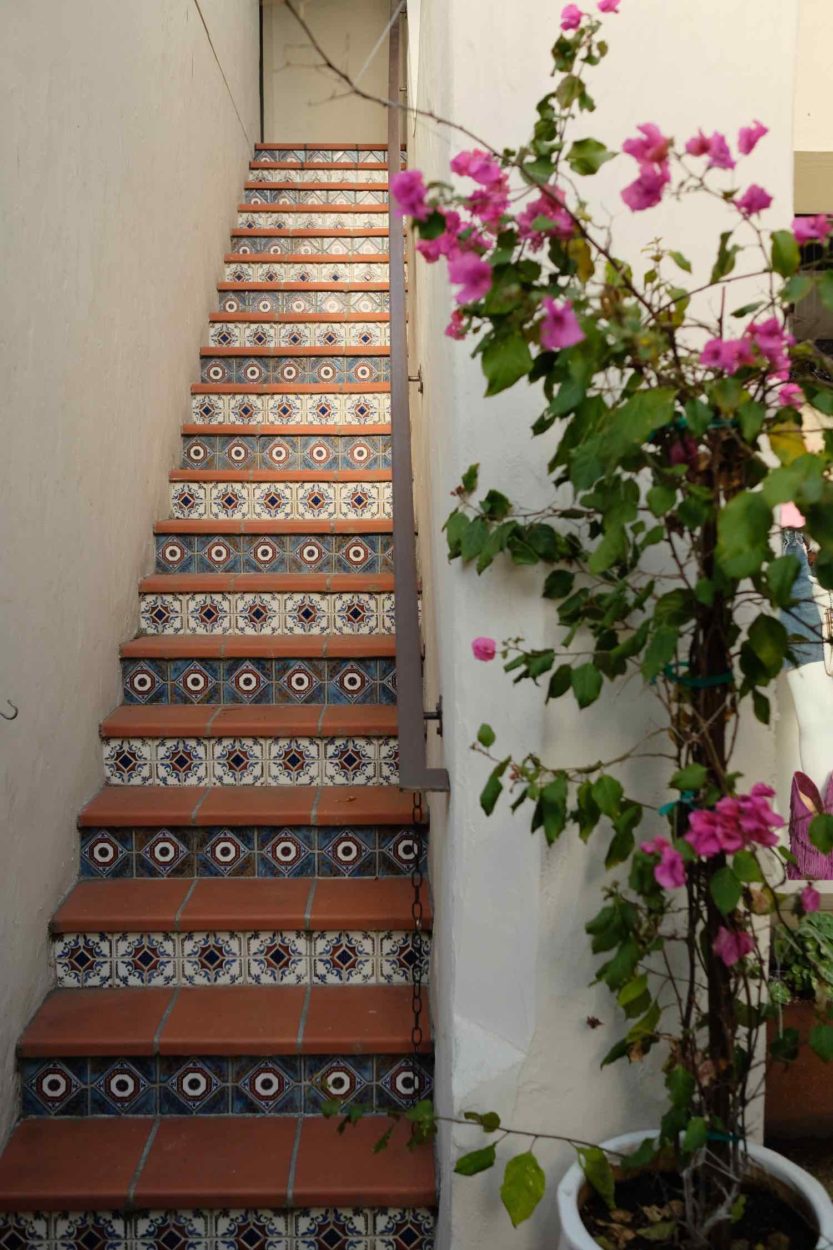 Handpainted Tile Steps in Carmel