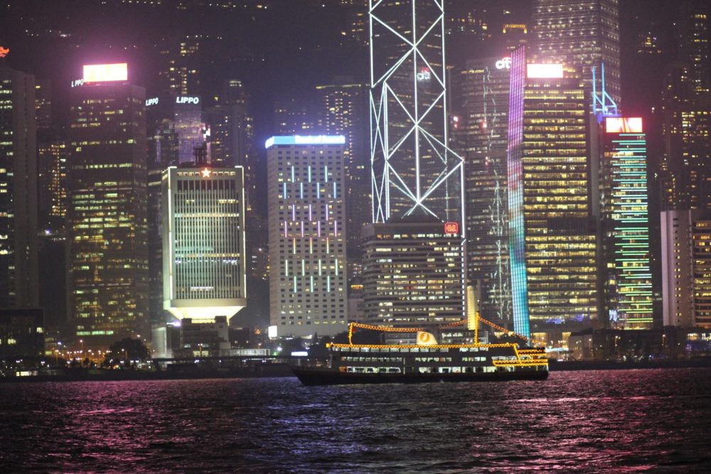 Hong Kong Ferry at night