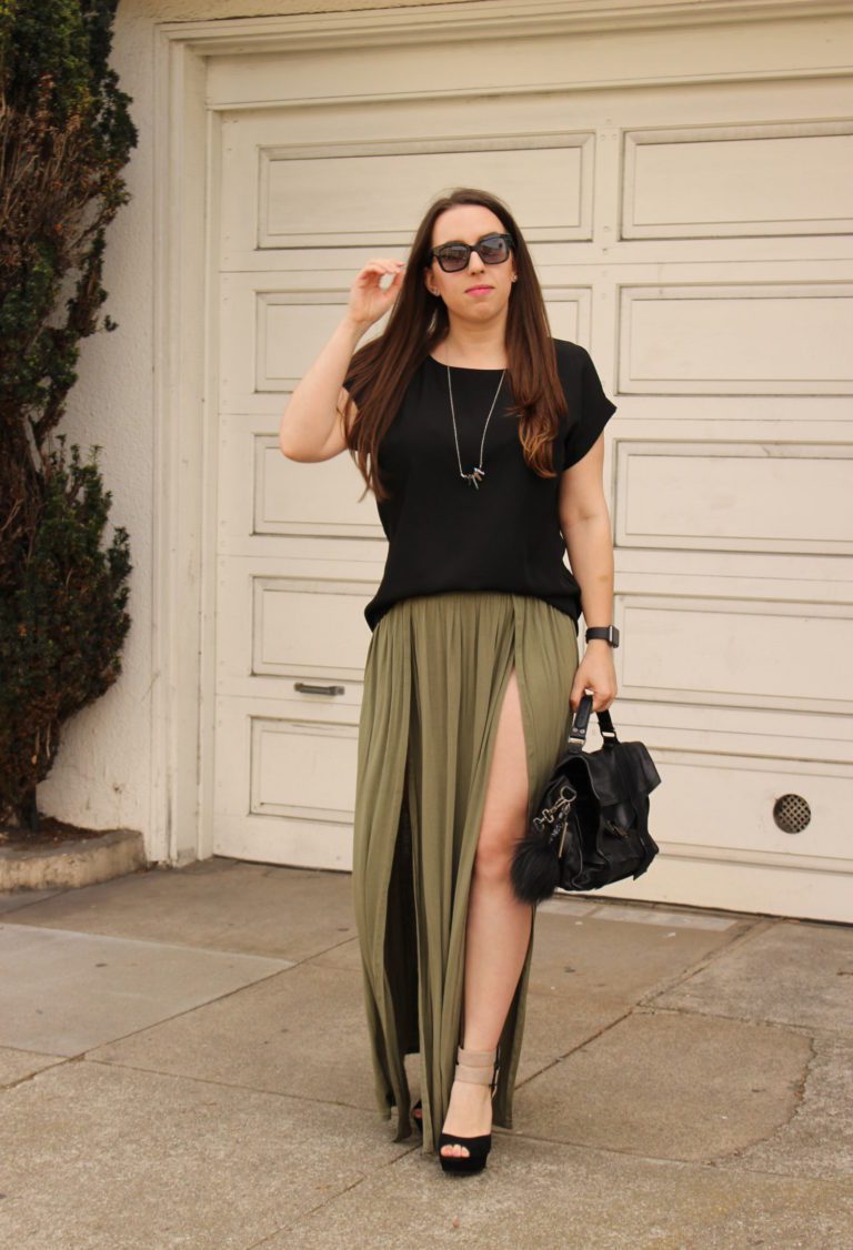 Olive Maxi Skirt | chelseapearl.com | San Francisco style blog